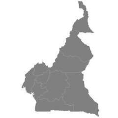 High quality map of Cameroon with borders of the regions
