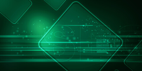 Naklejka premium 2d illustration Abstract futuristic electronic circuit technology background 