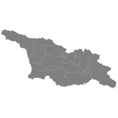 High quality map of Georgia with borders of the regions