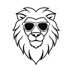 tiger head with sunglasses