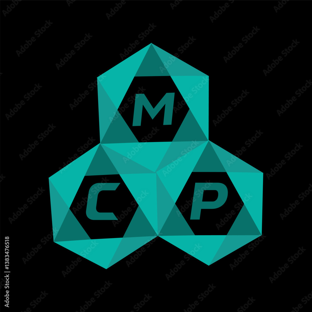 Fototapete mcp creative minimalist letter logo. mcp unique vector initials alphabet letter logo designmcp creat