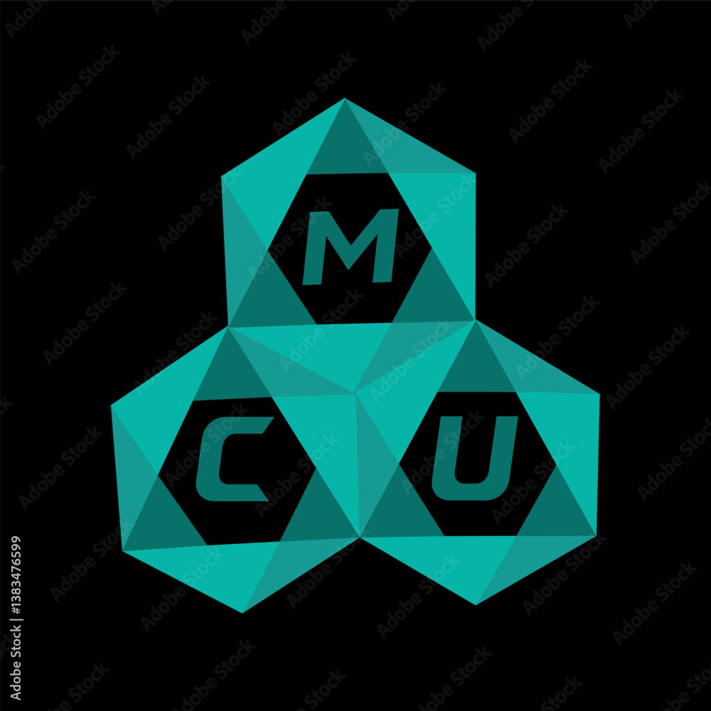 Fototapete mcu creative minimalist letter logo. mcu unique vector initials alphabet letter logo design