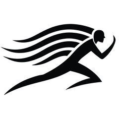 silhouette of a man running