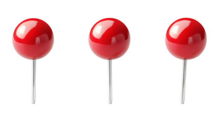 Pack of Push Pin set Against Transparent Background for Office Branding, Task Organization, or Communication Design Projects