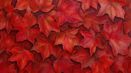 Red maple leaves autumn background texture.