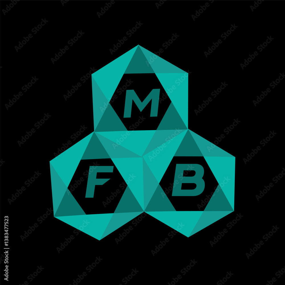 Fototapete mfb creative minimalist letter logo. mfb unique vector initials alphabet letter logo design