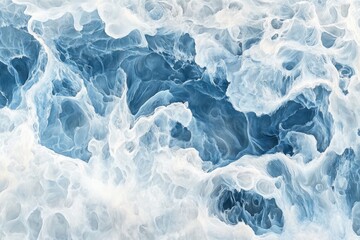 Obraz premium Abstract swirling liquid texture, cool blue and white