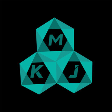 MKJ creative minimalist letter logo. MKJ unique vector initials alphabet letter logo design
