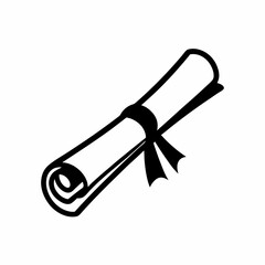 Simple Rolled Up Diploma Scroll Vector Art. © fazlay907