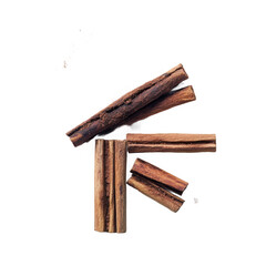 Arrangement of cinnamon sticks in a geometric pattern on a plain isolated on transparent background