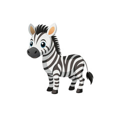 Cute zebra vector illustration in black and white stripes