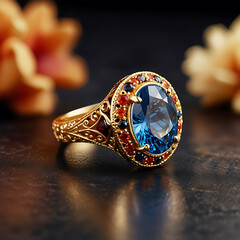 Naklejka premium A beautifully crafted gold ring