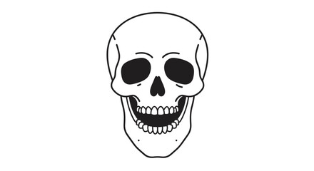 Fototapeta premium Skull illustration in black and white