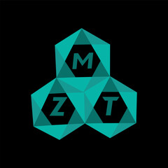 MZT creative minimalist letter logo. MZT unique vector initials alphabet letter logo design