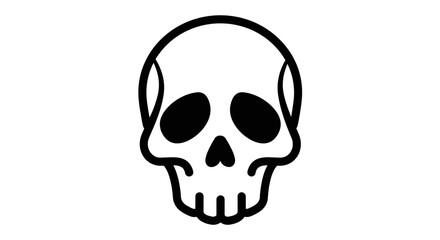 Obraz premium Black skull illustration on a white background