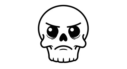 Cartoon skull with angry expression