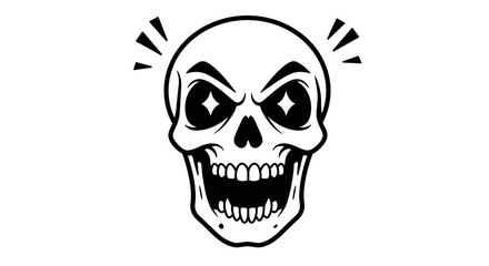 Fototapeta premium Skull illustration with excited expression and sparkling eyes