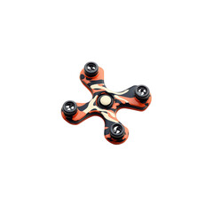 Obraz premium Orange and Black Camouflage Fidget Spinner Isolated on Transparent background