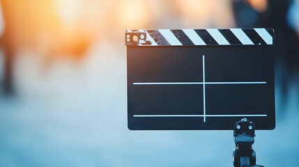 Behind-the-scenes Movie Clapperboard Marking a Film Scene Take on Set