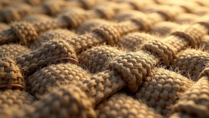 Obraz premium Volumetric Macro Hessian Burlap Weave Texture