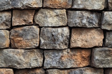 Fototapeta premium Rustic stone wall with weathered texture and natural colors