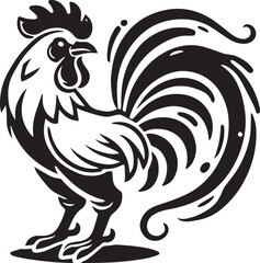 Obraz premium rooster vector illustration, rooster silhouette vector, rooster logo, rooster icon