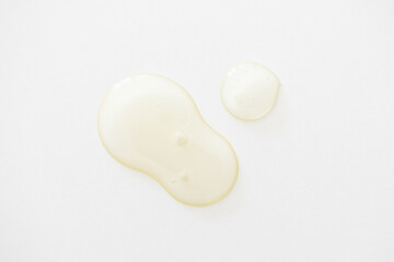 Shampoo or facial cleanser gel with glycolic acid skincare beauty product smear and blob