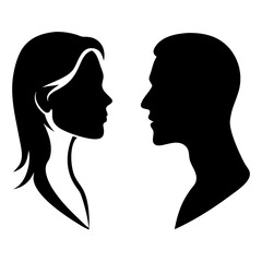 man and woman facing each 