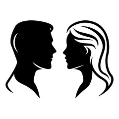 man and woman facing each 