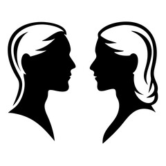 Fototapeta premium man and woman facing each 