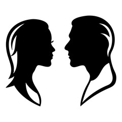 man and woman facing each 