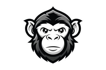 Gray Scale Monkey Head 