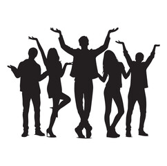 Silhouettes of People Shrugging person vector illustration.