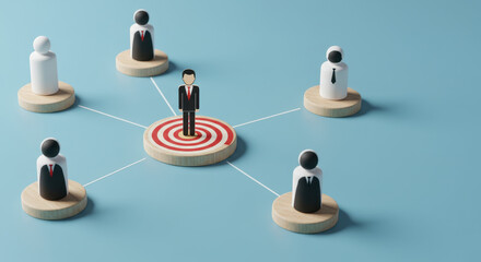  Target Achieved: Networked Team Focus on Goal, Success, Collaboration, and Reach - Strategic Business Connections & Targeting!