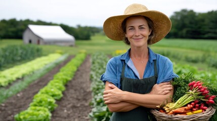 Harvesting fresh vegetables local organic farm portrait photography rural landscape close-up sustainable agriculture