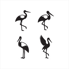 Obraz premium set of flamingo silhouettes