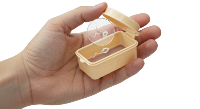 Isolated Spermatozoa in Glass Container