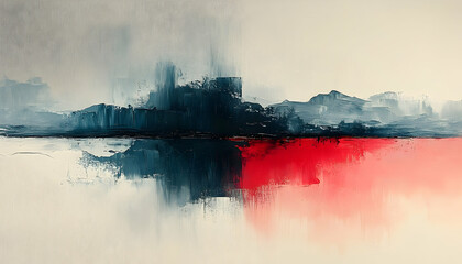 Abstract landscape painting contemporary visuals