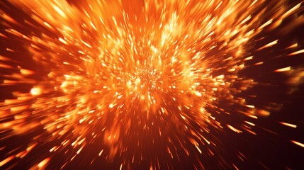Abstract fiery explosion, energy burst, space background, motion effect, ideal for dynamic designs