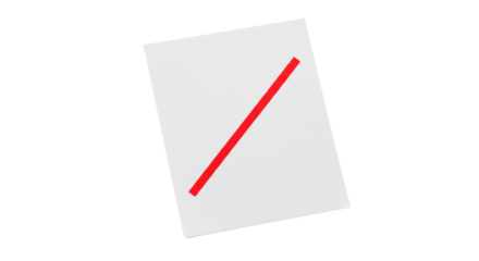 Isolated Sheet of White Paper with Red Stripe