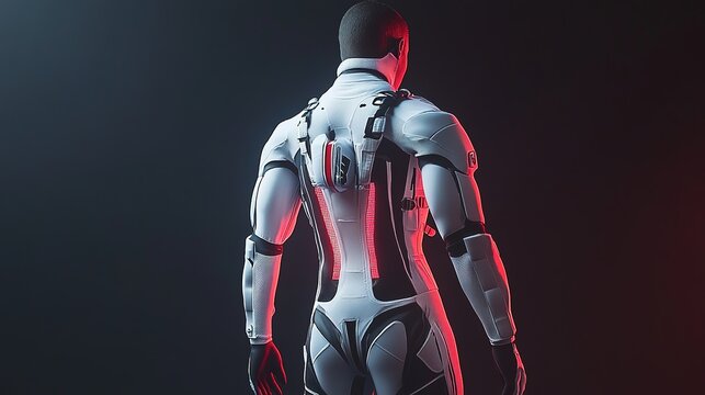 Revolutionary high-tech recovery suit for muscle recovery in sports a futuristic digital art perspective
