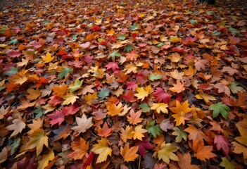  Autumn Kaleidoscope Forest Floor, Colorful Leaves, the vibrant foliage showcases nature s seasonal artistry and vibrant earth
