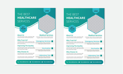 New modern medical flyer design template, Vector modern healthcare medical flyer template design, Creative medical healthcare flyer poster template design.