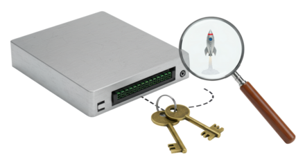 Isolated Hard Drive with Keys Illustrating Data Security