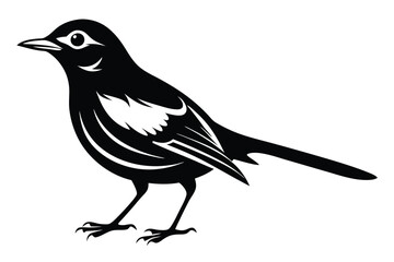 Simple Detailed of a Standing Bird Silhouette 