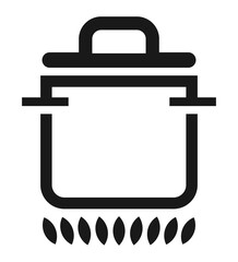 icon of a cooking pot on an open flame symbolizing boiling or steaming.