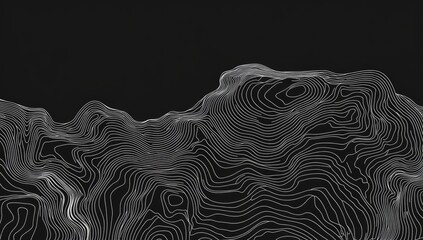 Abstract topographic map.  Complex lines form textured hills and valleys