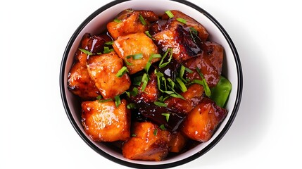 Delicious Bowl of Colorful Stir-Fried Vegetables with Savory Sauce Garnished with Fresh Herbs