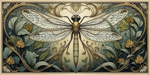  Art Nouveau Dragonfly