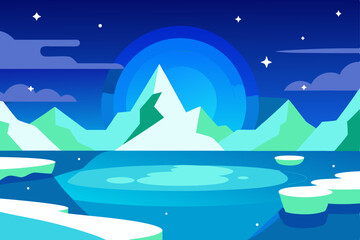 Naklejka premium winter landscape with mountains